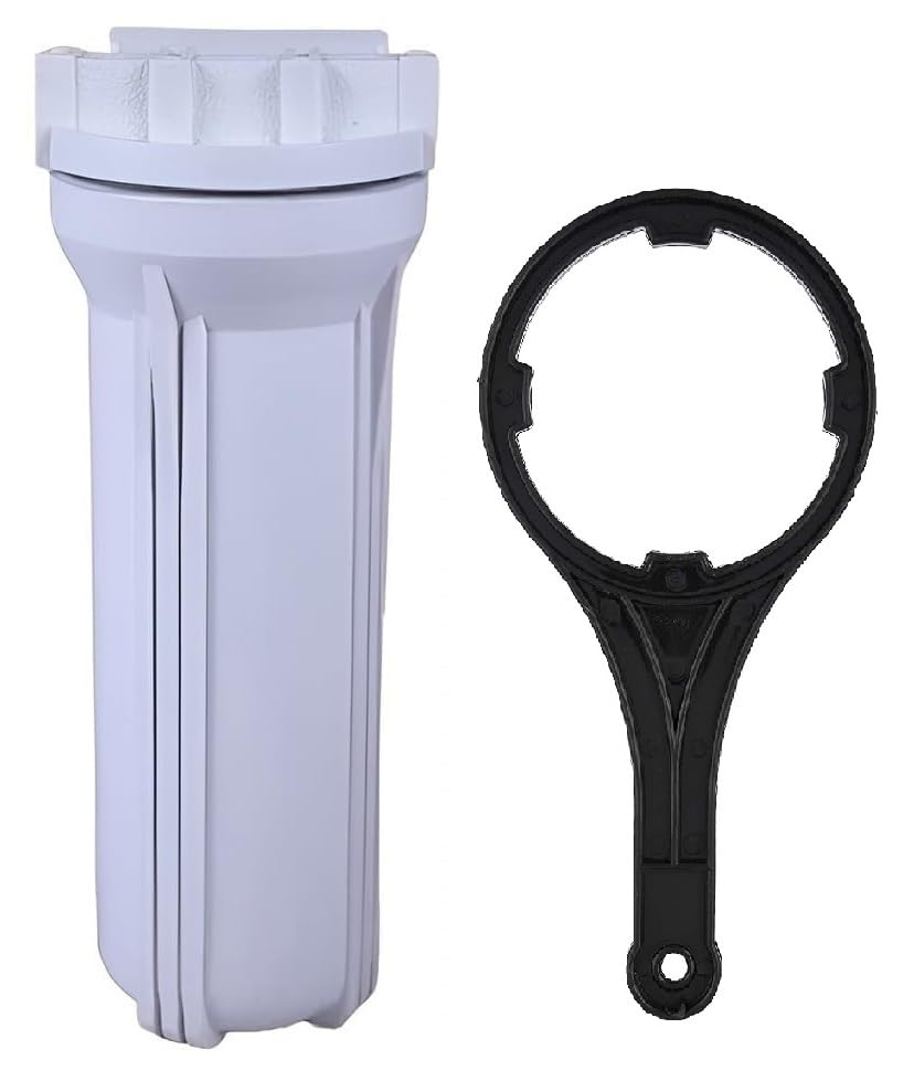 Heavy Duty Pre-Filter Housing With Spanner/Opener Key Suitable For All Types Of RO/UV/UF Water Purifier (White, 450 Gm 10-Inch)-image-35