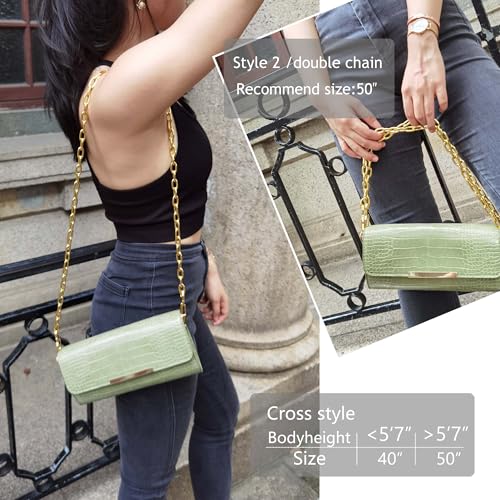 Image of 18K Gold Stainless Steel 11mm DIY Belt for Purse Shoulder Crossbody Hand Bag Replacement with Solid Buckle Strap
