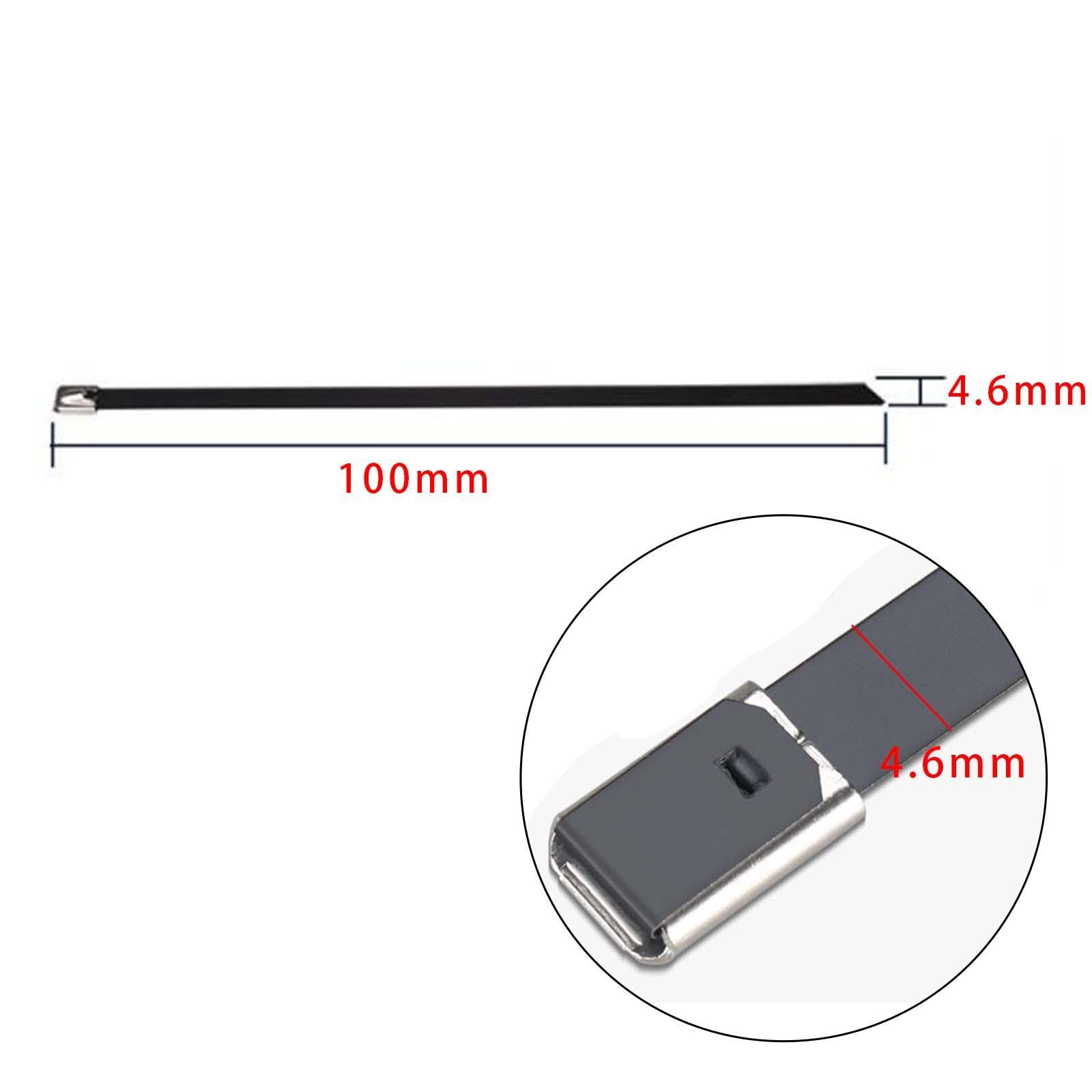 100 Stück Edelstahl Kabelbinder 304, 100x4.6mm – Selbstsichernd, Hitzebeständig Für Kabel, Drähte, Fahrrad & Werkstatt