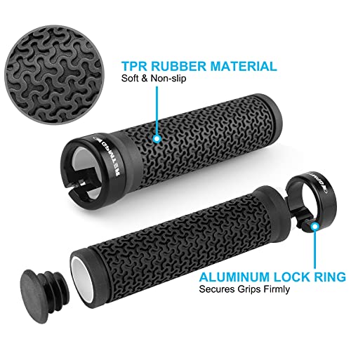 Bike Handlebar Grips, Single Lock on Bicycle Handle Bar, for