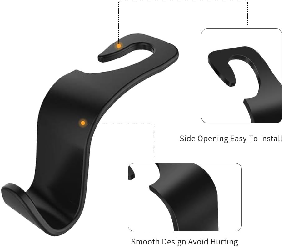 VTECHOLOGY Car Seat Headrest Hook,8Pack Car Headrest Bag Hooks Seat Headrest Hooks Backseat Headrest Hangers Storage for Purses,Grocery Bags,Coats,Car Water Bottle Hooks