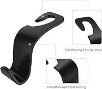 Vista 6 de Gancho para reposacabezas de asiento de automóvil, paquete de 8 ganchos para bolsas de vehículos, gancho para asiento trasero y reposacabezas