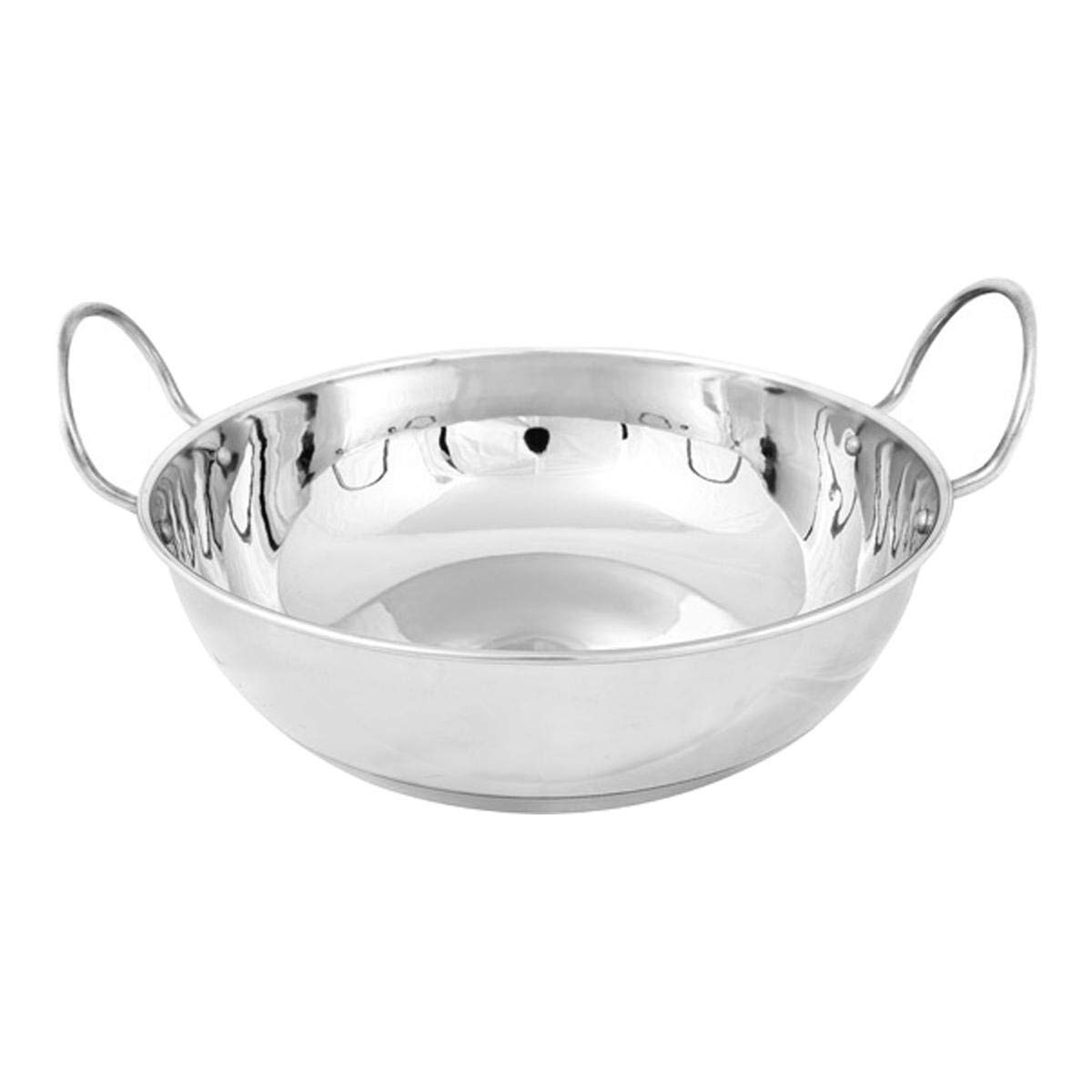 Copper Bottom Kadai Cooking Pot with Double Handle, CBK003 - 21 cm, Deep Frying pot , Mixing Pot , Roasting Pot