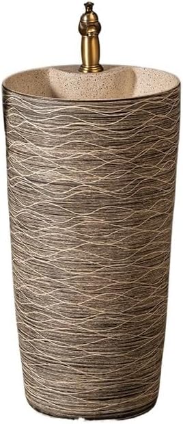 Pedestal Sinks Household Sink Wash Basin Ceramic Integrated Hotel Bathroom (A)