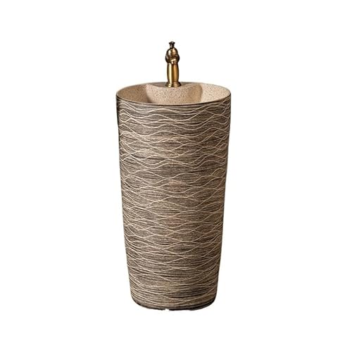 Pedestal Sink Household Pedestal Sink Wash Basin Ceramic Integrated Pedestal Basin Hotel Wash Basin Bathroom Sinks