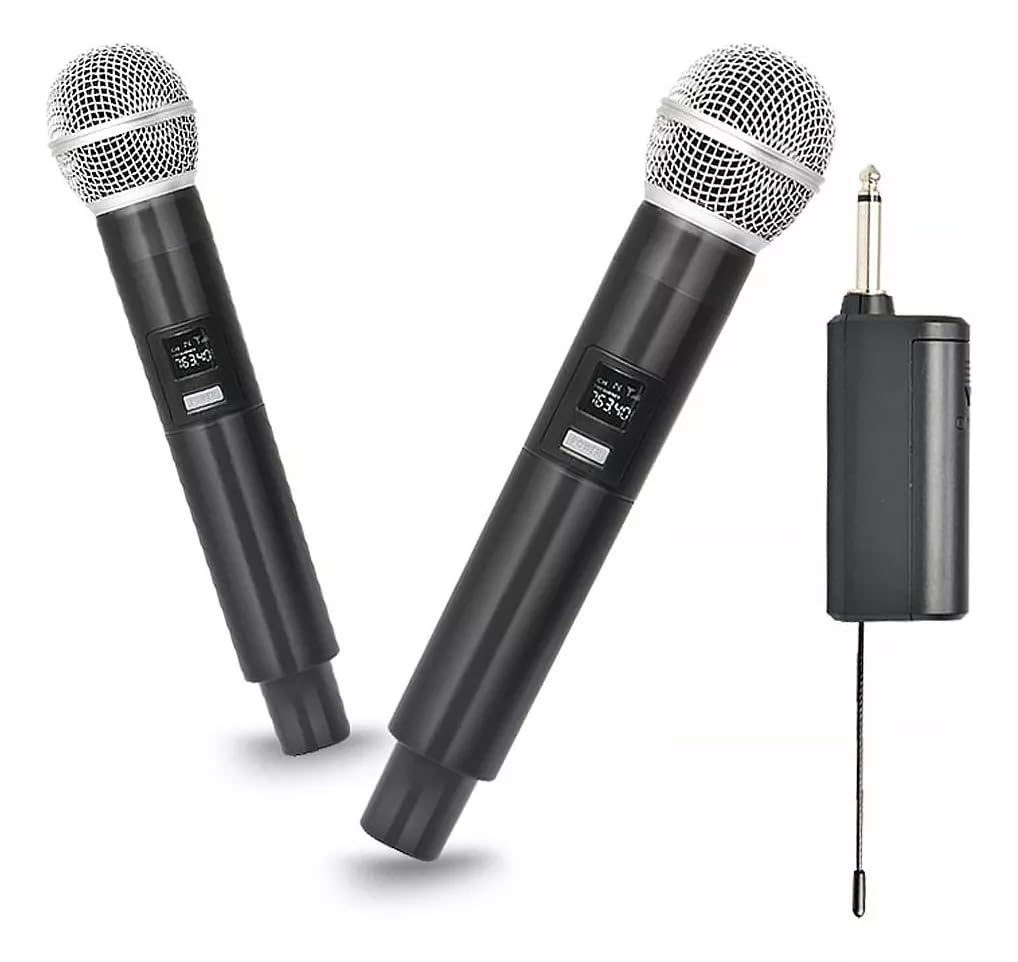 Gochanmi SM58 Microfonos Inalambricos 2 de Mano Dinamico UHF con Receptor 50m Ra