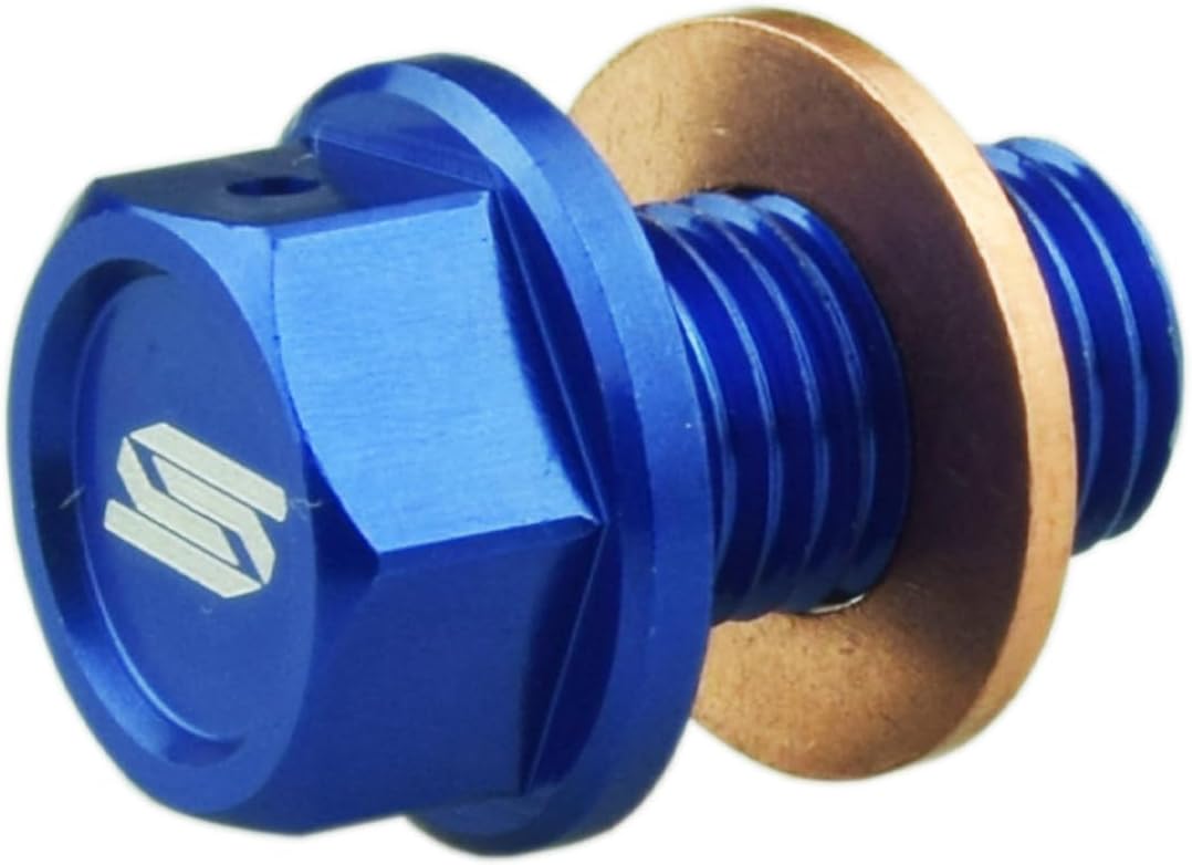 SCAR Magnetic Oil Drain Plug Bolt Compatible with Yamaha YZ YZX YZF WRF YZFX YFZR 125 250 450 01-26 Fantic - Blue