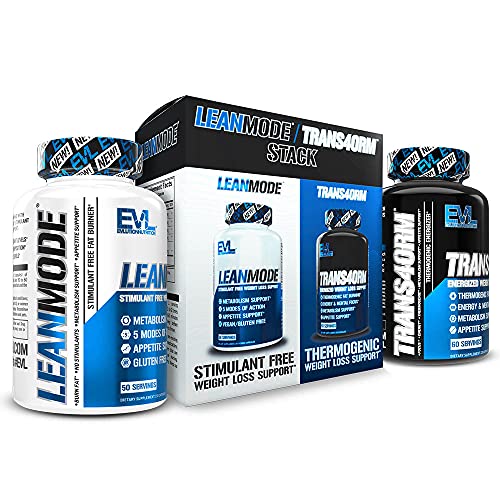 EVL Weight Loss Support Stack – Trans4orm Thermogenic Fat Burner & Metabolism Support Pills with Green Coffee Bean Extract and Forskolin Plus LeanMode Non-Stimulant