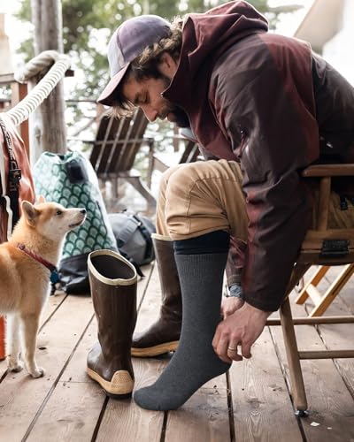 FuelMeFoot 5 Pairs Thermal Cotton Crew Socks for Men - Thick Warm Winter Socks For Hiking, Work, Gifts2