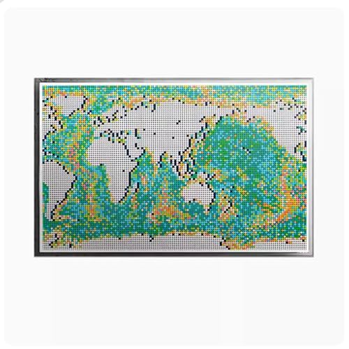 Preisvergleich Produktbild JIULIN Acryl-Displaybox, kompatibel mit Lego 31203 Weltkarten-Modell, schützende, staubdichte Displaybox, Geschenkmodell, transparente Vitrine (nur Displaybox)