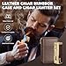 Scotte Cigar Humidor Box, Cigar Lighter Cedar Wood Lined Leather Cigar Case Built in Hygrometer & Humidifier, Torch Lighter with Cigar Holder Cigar Punch Portable Travel Cigar Humidor Kit(No Butane)