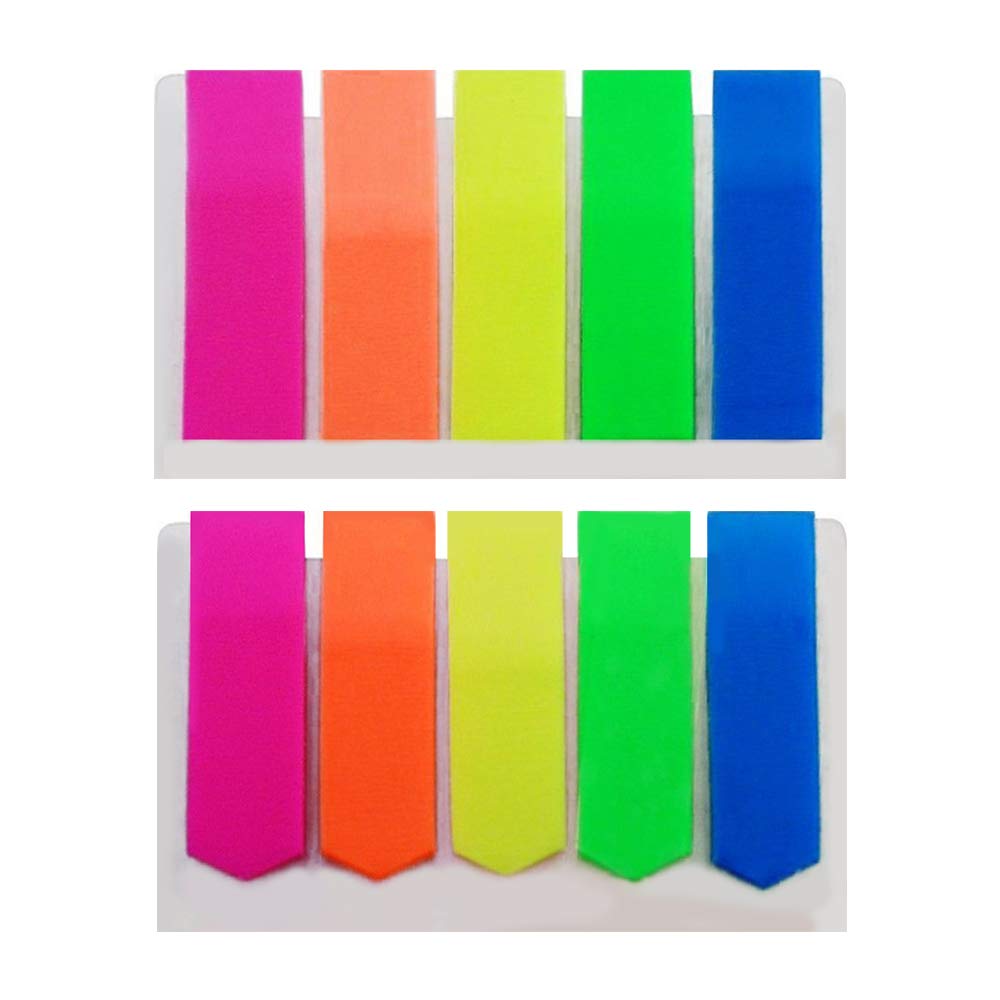 Buxton Small Sticky Tabs, Colored Page Markers, Index Tabs, Flag Markers, 600 Tabs, 5 Neon Colors, Two Styles.
