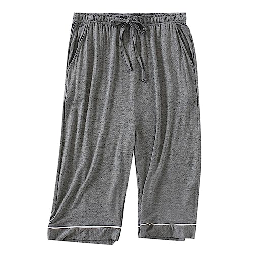 Summer Cropped Pajama Pants Large Size Elastic Home Pants Thin Loose Sports Men's Pajama Pants Indoor House