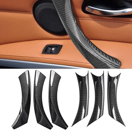 TTCR-II 6PCS Pas de démontage Compatible avec Poignée de Porte Arrière Gauche Intérieure bmw Série 3 E90 E91 E92 E93 Poigner de Porte Droite E90 E91 E92 E93 323 325 328 330-Fibre de Carbone