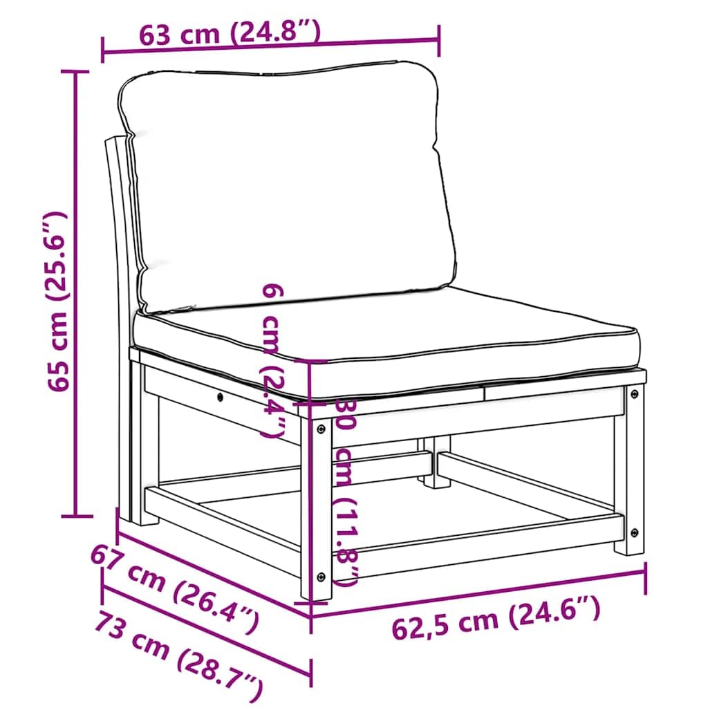 Sofa ogrodowa z poduszką, lite drewno akacjowe