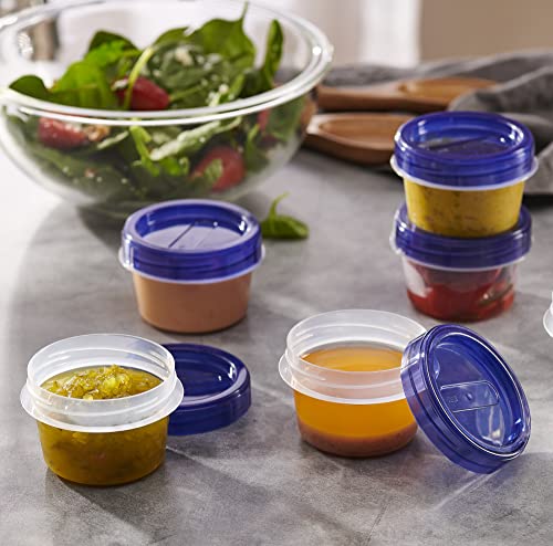 Plasticpro 6 Pack Twist Cap Food Storage Containers With Blue Screw On Lid- 4 Oz Reusable Meal Prep Containers - Small Freezer Containers Microwave Safe Blue Plastic Food Storage #TOP2