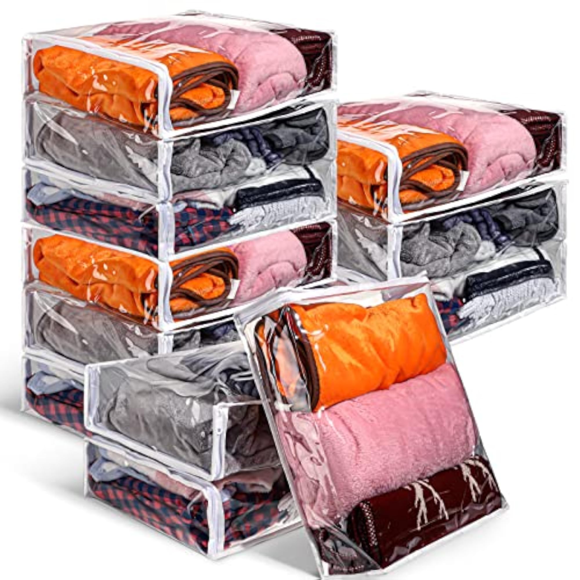 Plastic Zippered Storage Bags, Clear Blanket Storage Bags