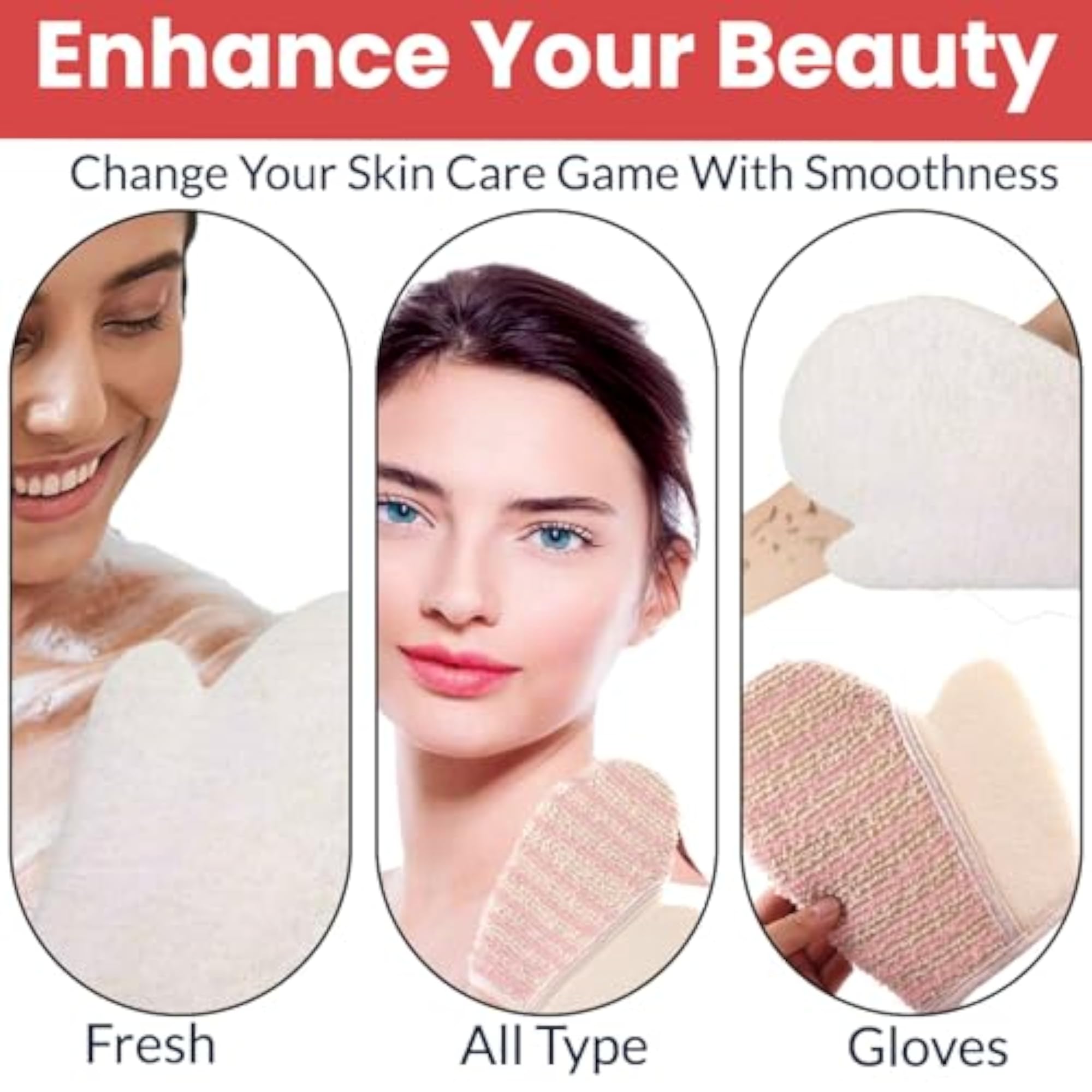 Exfoliating Gloves for Dead Skin, Ergonomic Design