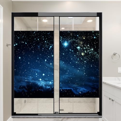 Vinilo decorativo para ventana con diseño galaxia, 2 piezas miniatura 1