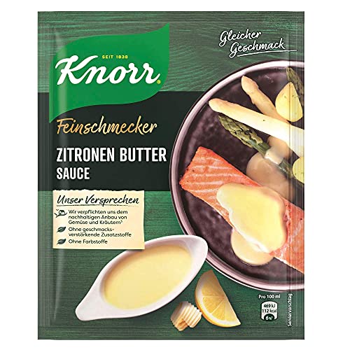 Knorr Feinschmecker Zitronen Butter Sauce leckere helle Soße ohne geschmacksverstärkende Zusatzstoffe 250 ml 1 Stück