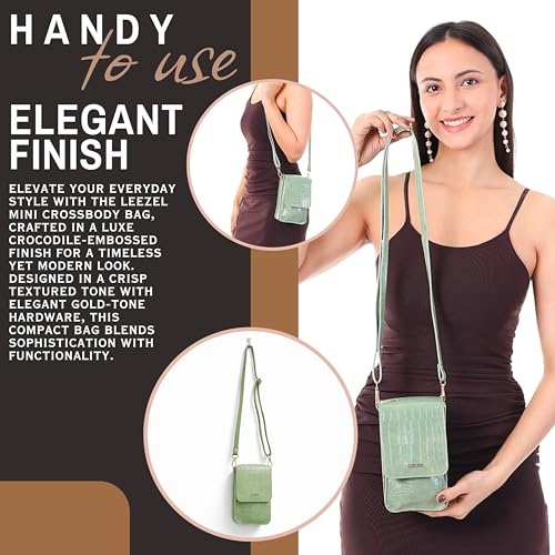 Image of LEEZEL Women's Girls Wallet Sling Bag for Mobile Cell Phone Holder