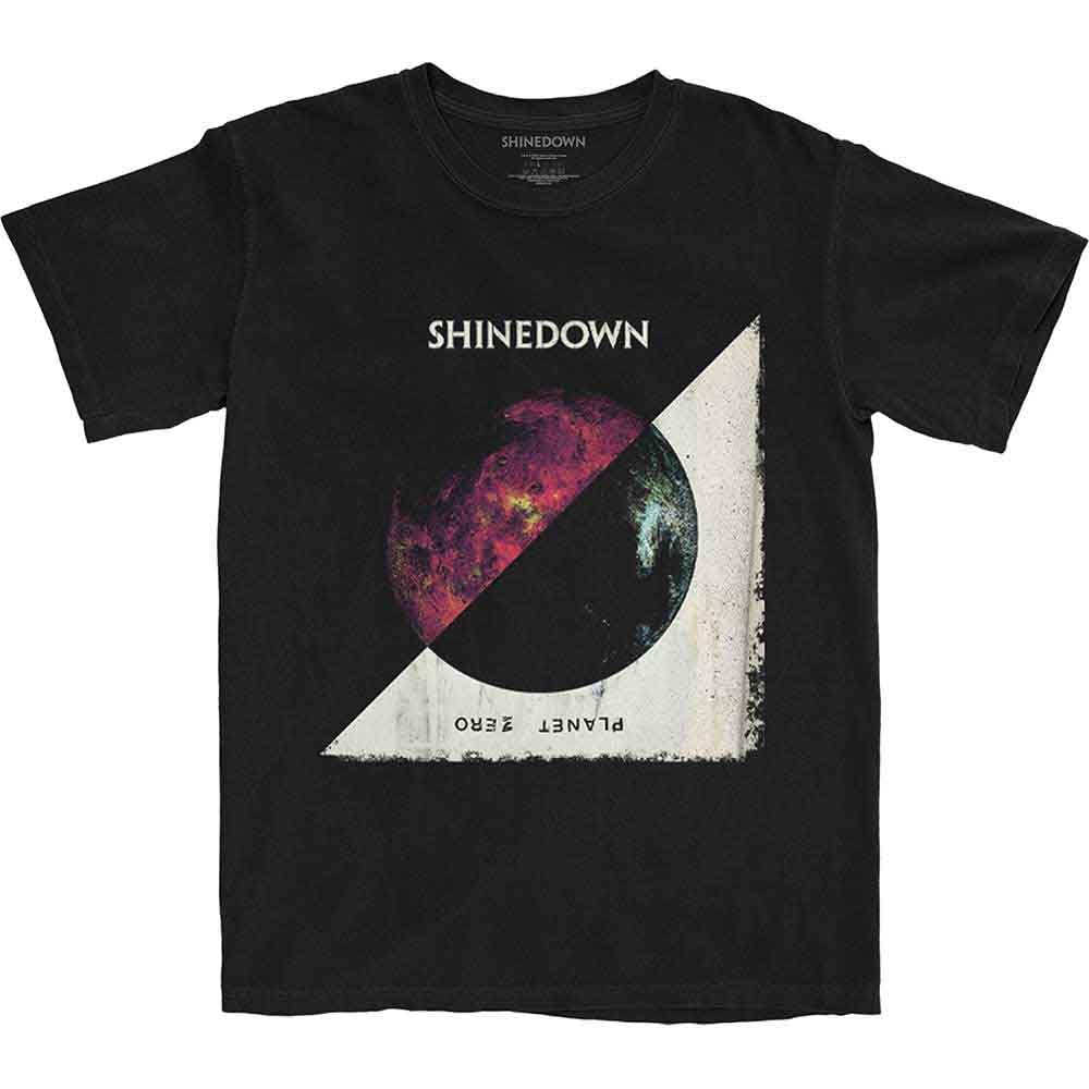 Shinedown Men's Black T Shirt Planet Zero Album Band Logo Official S
