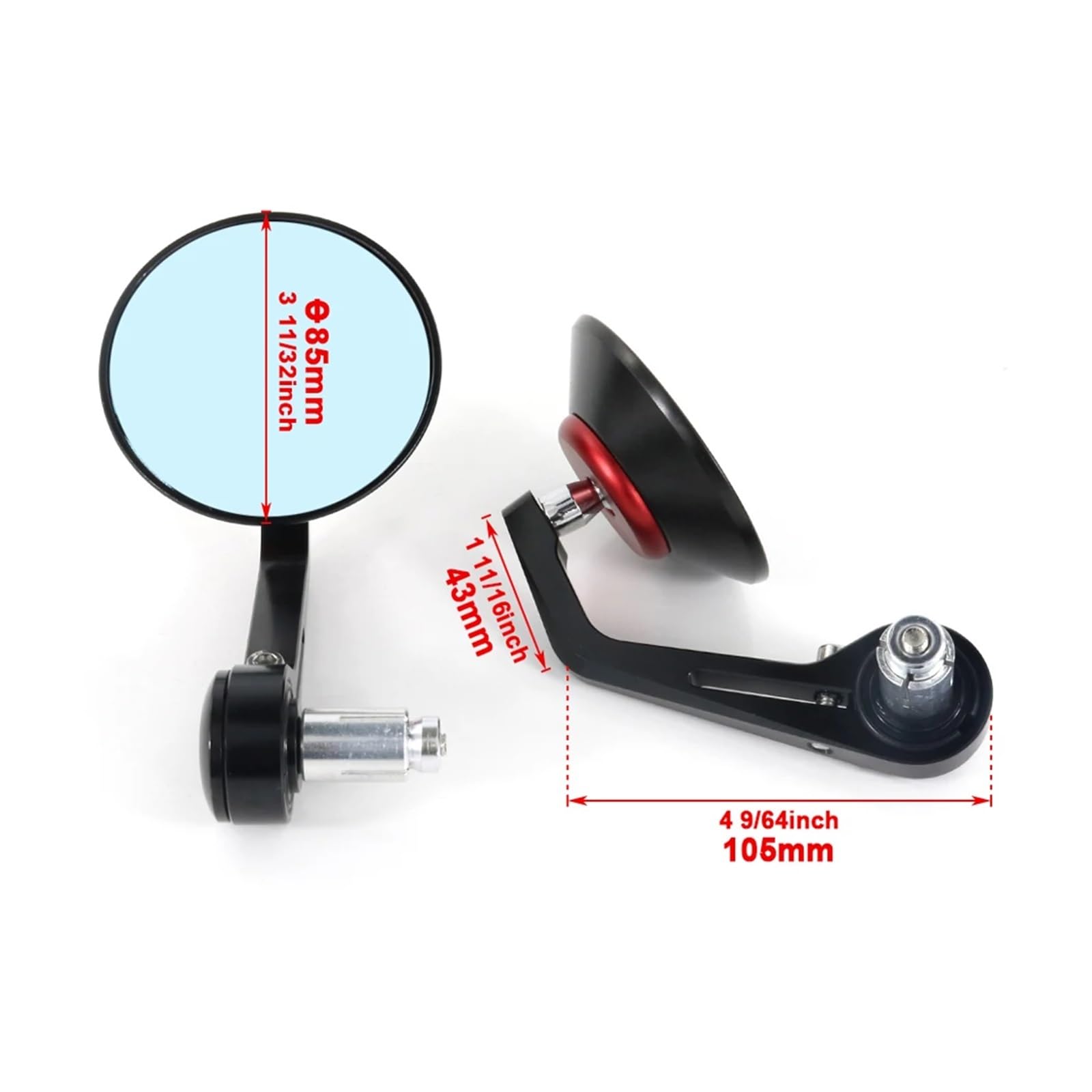 Moto Espejos Laterales Retrovisores Apto para 848 2008 2009 2010 2011 2012 2013 Espejos Retrovisores Laterales para Motocicleta Espejo De Extremo Manillar Lateral Trasero