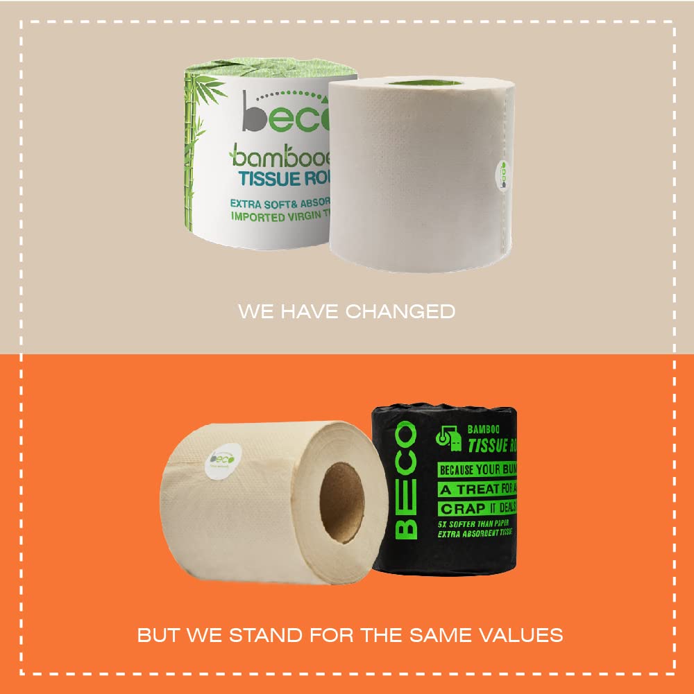 Beco Rollo de papel higiénico de bambú de 3 capas, 220 tiradores cada paquete de 16, 100% natural, sin blanquear y ecológicos