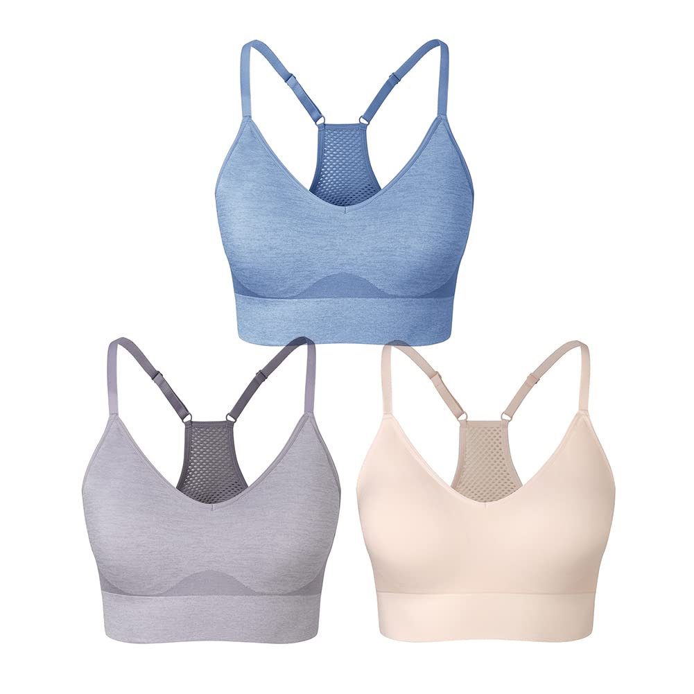 SEGRILA Women’s Sports Bra Padded Racerback Workout Yoga Bras with Adjustable Straps