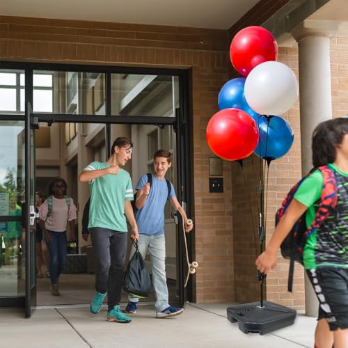 Image of Reusable Outdoor Balloon Clusters - Helium Free, All-Weather, Durable, Plastic Balloons for Advertising, Real Estate, Grand Openings & Events (Patriotic- Red, White and Blue)