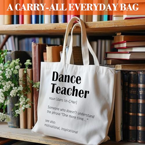 Bolso tote de lona para profesores, bolso con definición de profesor de baile, regalo de agradecimiento para profesores de baile, bolso para materiales docentes, regalos de jubilación para mujeres, regalo de bolso al hombro para profesores de baile -17 miniatura 3