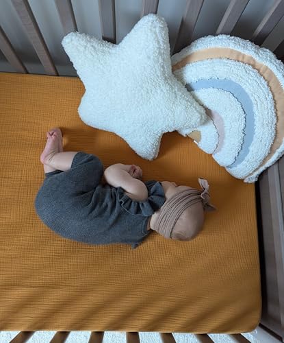 Image of Extra Soft & Thick 4 Layer Muslin Cotton Standard Fitted Crib Sheet (Russet Brown)
