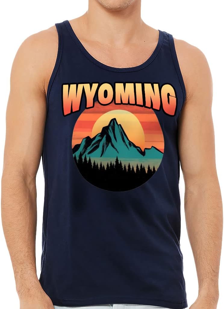 Wyoming Tank - Mountain Graphic Workout Tank - Cool Design Jersey Tank