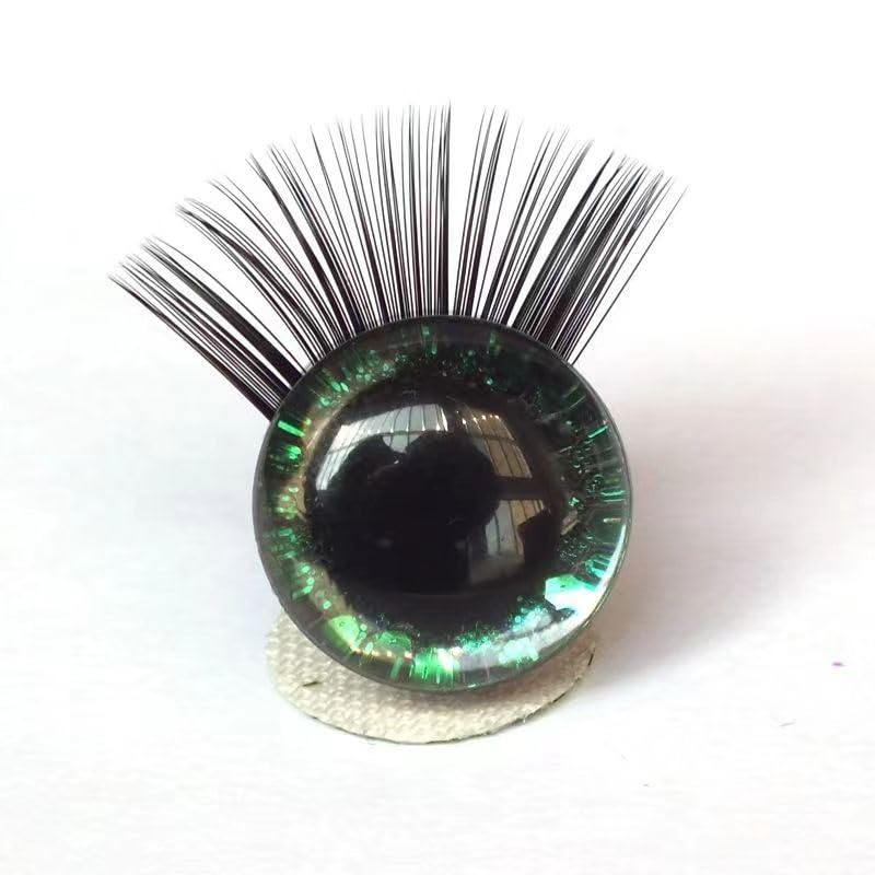 Simulation of Eyes, Foreign Trade 10 Cobra Gasket with Eyelash Toy Safety Eyes Toy Accessories Eyelash Eyeball. (Color : 5, Size : 20mm)