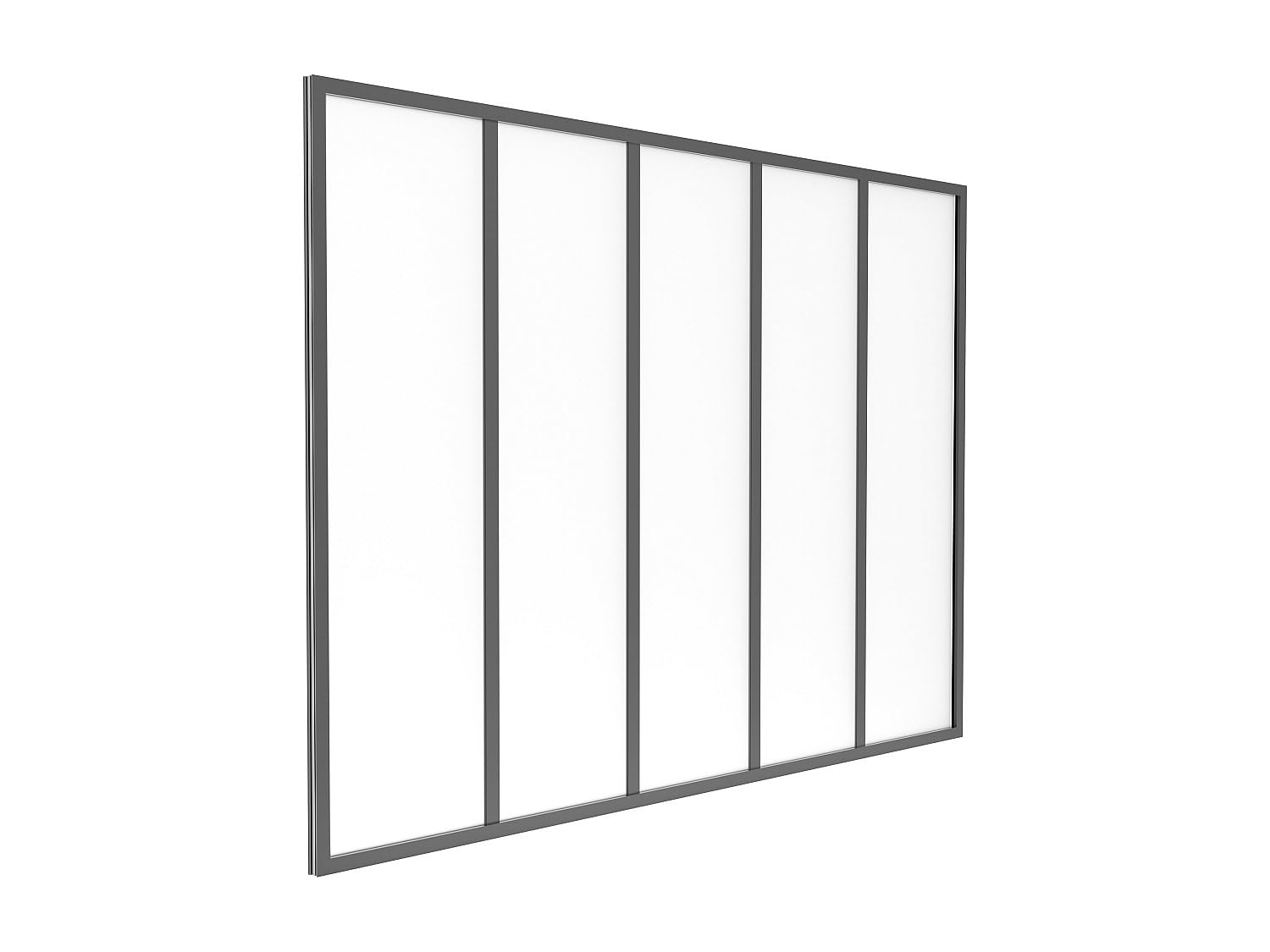 Vente-​unique - Verriére Atelier en Aluminium thermolaqué et Verre dépoli Noir 150 x 105 cm (L x H) – Bayview