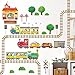 DECOWALL DW-1504 Treni e Binari Adesivi da Parete Decorazioni Stickers Murali Soggiorno Asilo Nido Camera Letto per Bambini decalcomanie