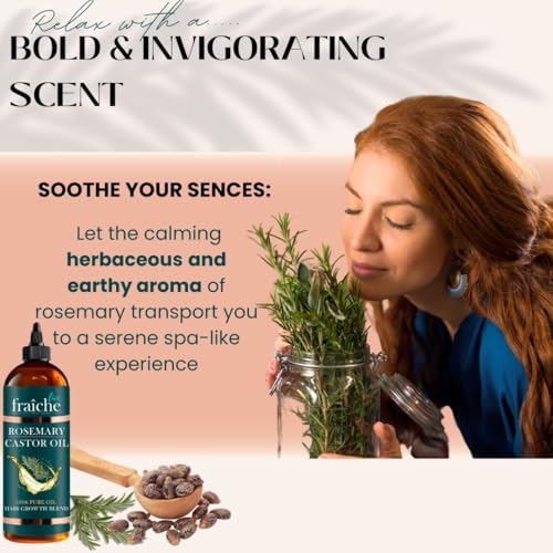 Live Fraiche Rosemary Castor Oil for Hair Growth & Scalp Health 16oz — view 9