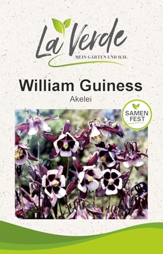 La Verde MEIN GARTEN UND ICH. William Guiness Blumensamen für ca. 50 Pflanzen, Akelei, zweifarbig purpur-weiß, staudig, Saatgut ohne Gentechnik
