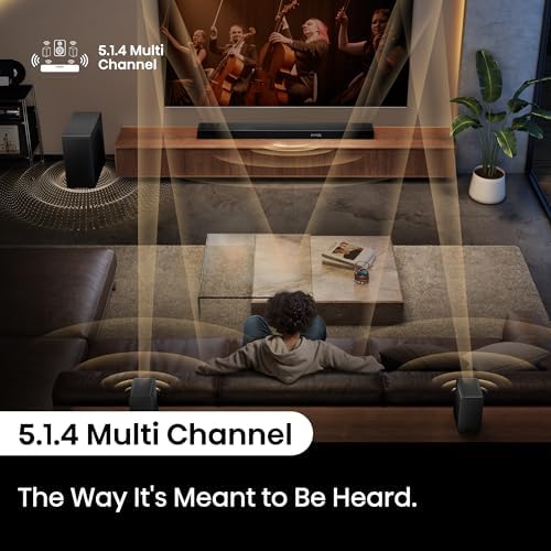 Hisense AX5140Q 5.1.4Ch Sound Bar with Wireless Subwoofer, Dolby Atmos, DTS:X, Bluetooth 5.3, Roku TV Ready, HDMI/AUX/ARC/Optical/USB, EzPlay, 7 EQ Modes, Hi Concerto, Room Calibration - Thumbnail 5