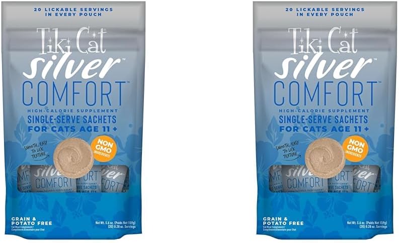 Tiki Cat Silver Comfort Ricetta fegato di pollo e pollo 5,6 once. Confezione da 20 bustine da 20,28 once di 2