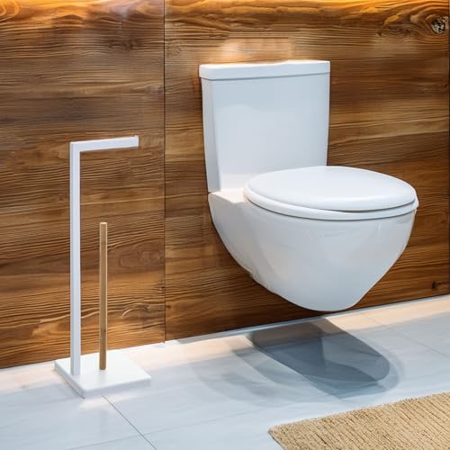 Portarrollo reserva vertical Natureo blanco de diseño compacto Ø20x64,5cm 5