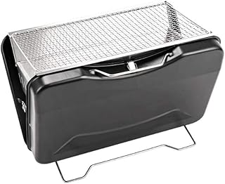 Parrilla de Carbón Barbacoa de Carbón Grill de carbón portátil, pequeño plegable Barbacoa Grill for 3-5 amantes de la barbacoa al aire libre Patio Patio Backyard Travel Beach Cooking (color: azul) Par