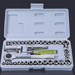 Shoppingekart 40pcs Socket Wrench Set Car Motorcycle Repair Tool Wrench Socket Combination