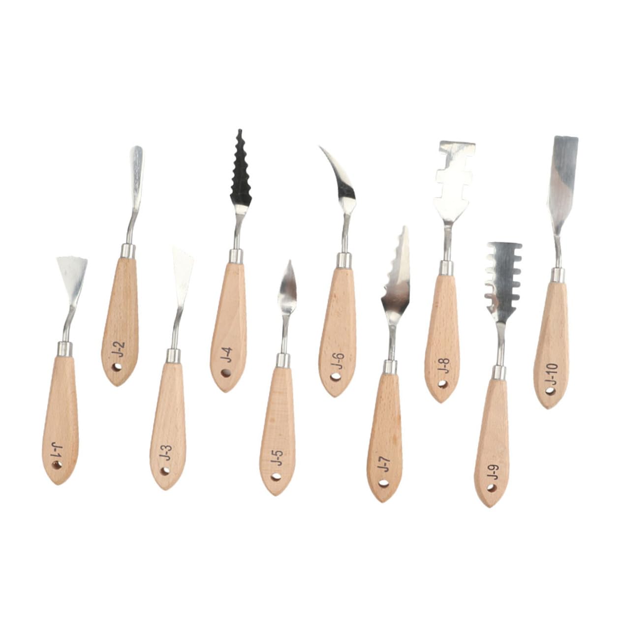 VILLCASE Stainless Steel Oil Painting Spatula Knives 10pc Mixing Tool Set Wooden Handle