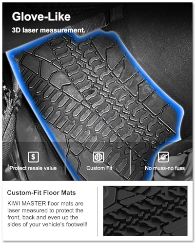 Image of Kiwi Master Floor Mats for 2007-2013 Jeep Wrangler JK 4-Door