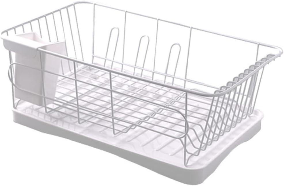 Multifunctional Kitchen Storage Rack and Drainer Iron Art Utensil Organizer with Chopsticks Holder Versatile Cutlery Display for Home and Outdoor Events White