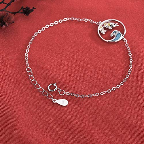 ABOOFAN Peixe Forma Pulseira Estilo Chinês S925 Pulseira Cadeia Mão de Prata Presente Do Dia Dos Nam