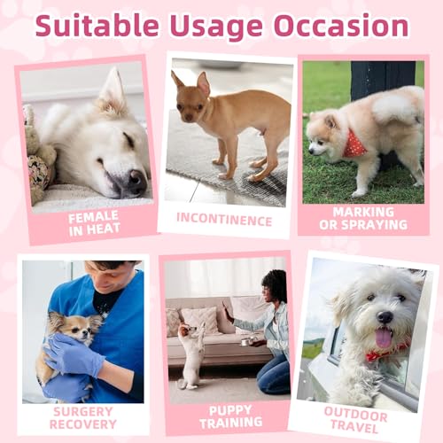 Image of Disposable Dog Diapers Female 90 Count Doggie Diapers for Female Dogs (Waist 10-16.5 in S) Super Absorbent Small Doggie Diapers for Heat Excitable Urination or Incontinence - Pink