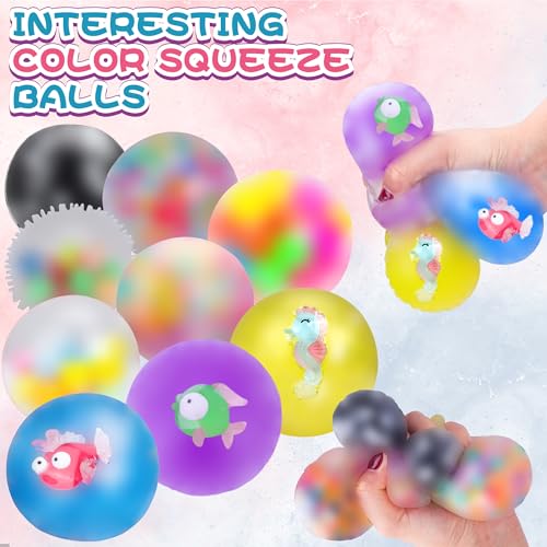 Image of 36 Pack Stress Balls, Squishy Balls, Squishy Fidget Stress Relief | Squeeze Ball for Adults Stress Relieve, Prize Box for Friends, Party Favors