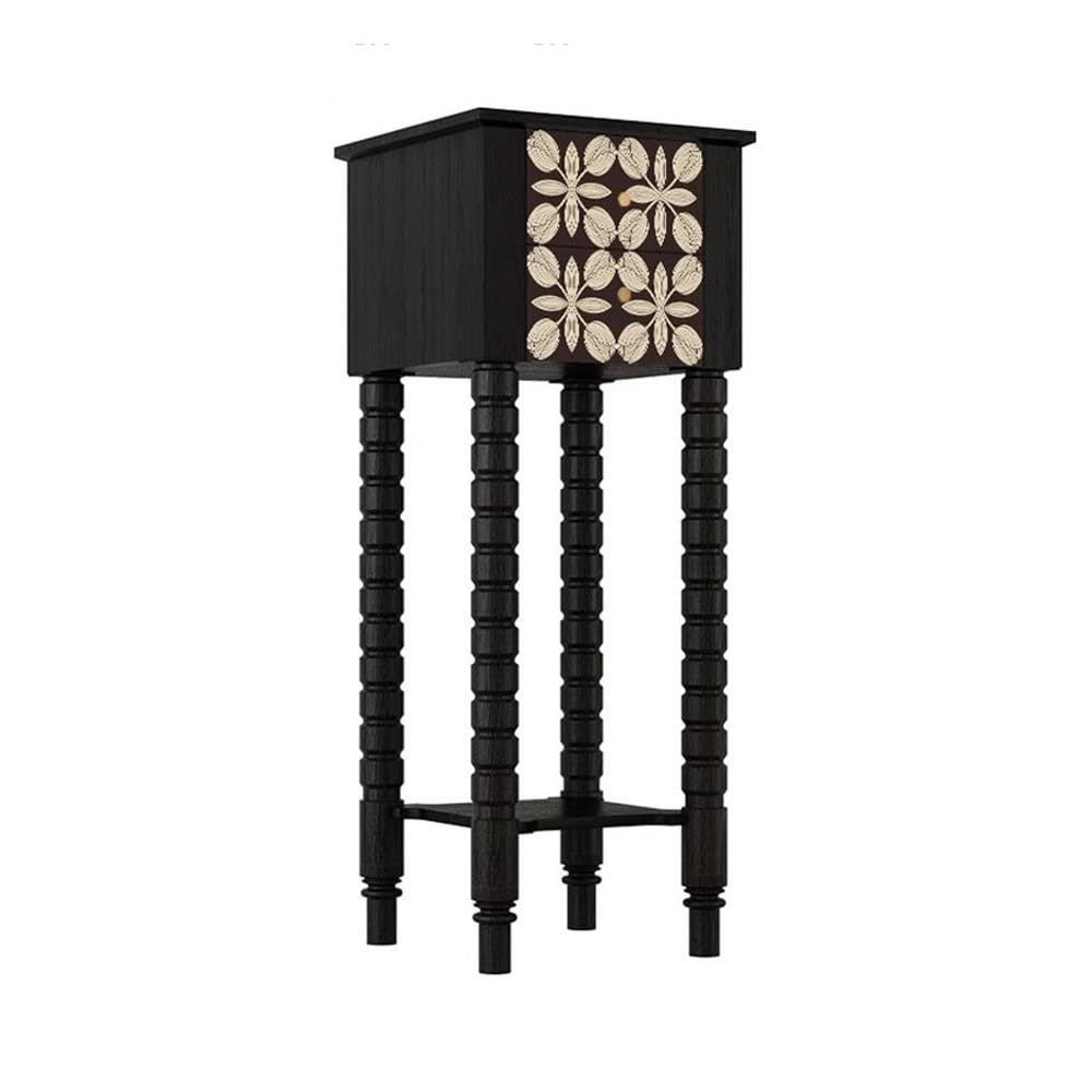 ZENY896V Home Vintage High Foot Display Standm, French Style Walnut Wood Ornament Rack Decor